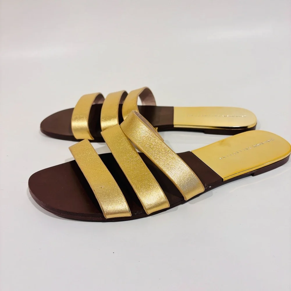 ZARA Brown & gold‎ flat sandals - Picture 6 of 6